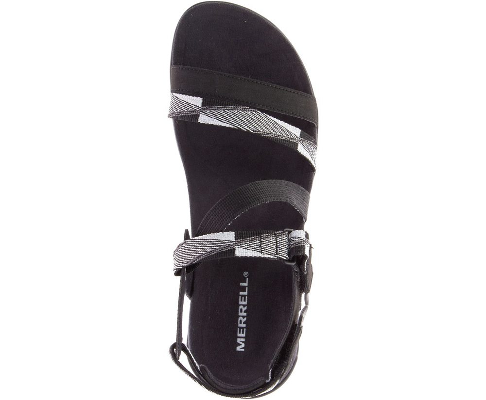Merrell Sandals Black/White - District Mendi Backstrap - Womens 85OCNJGEX
